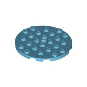 LEGO 11213 Plate Round  6 x 6 With Hole (Medium Azure)
