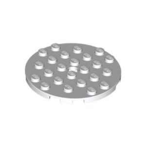 LEGO 11213 Plate Round 6 x 6 with Hole (White)