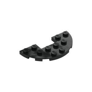LEGO 18646 Plate Round Half 3 x 6 with 1 x 2 Cutout (Black)