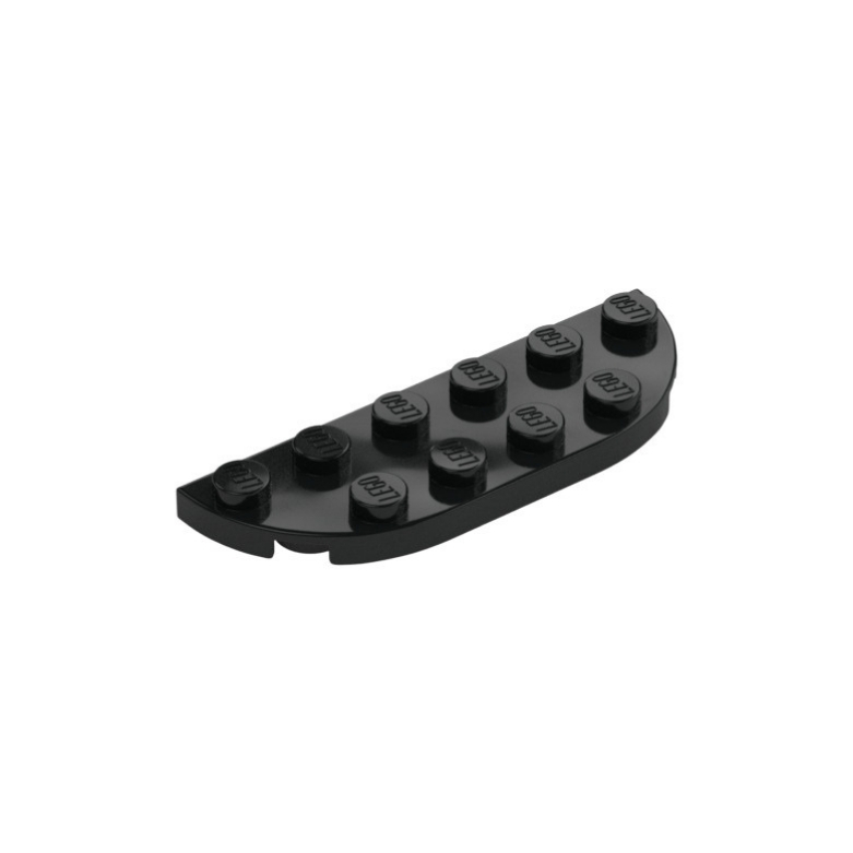 LEGO 18980 Plate Round Corners 2 x 6 Double (Black)