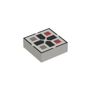 LEGO 3070bpr0160 Tile 1 x 1 with Black Cross Dark Bluish Grey/Dark Red Button print