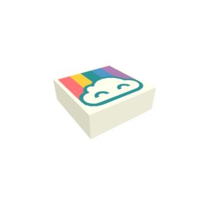 LEGO 3070bpr0199 Tile 1 x 1 with Rainbow Cloud Print