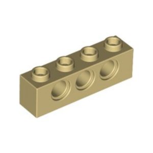 LEGO 3701 Technic Brick 1 x 4 (3 Pin Holes) (Tan)