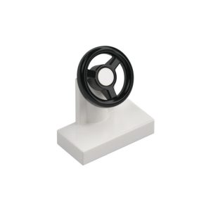LEGO 3829 Steering Stand 1 x 2 with Black Steering Wheel (White)