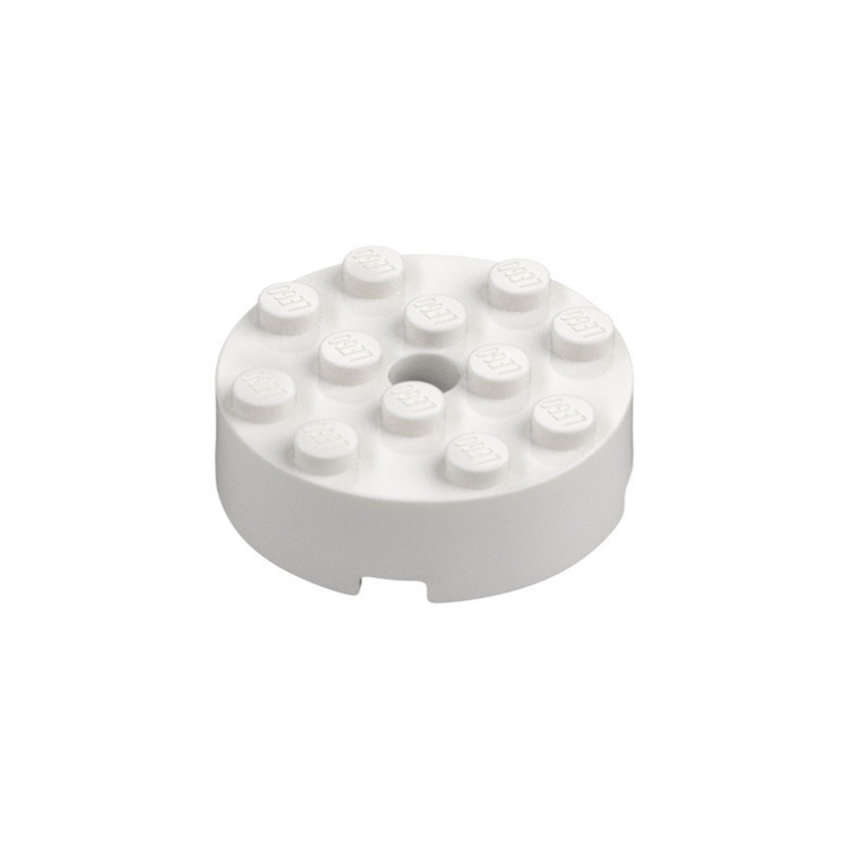 LEGO 87081 Brick Round 4 x 4 Centre Hole (White)