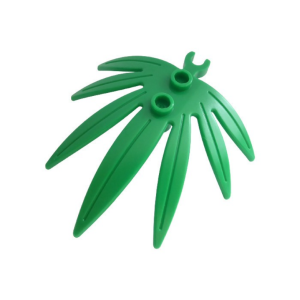 LEGO 10884 Plant, Leaves 6 x 5 Swordleaf with Clip [Thick Open O Clip] (Green)