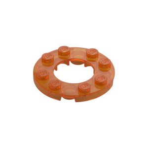 LEGO 11833 Plate Round 4 x 4 with 2 x 2 Round Opening (Transparent Orange)