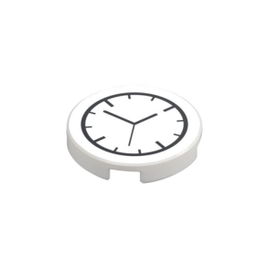 LEGO 14769pr0001 Tile Round 2 x 2 with Clock Print (White)