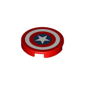 LEGO 14769pr0007 Tile Round 2 x 2 with Captain America Star Print (Red)