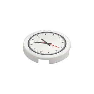 LEGO 14769pr1172 Tile Round 2 x 2 with Clock with Red Second Hand Print (White)