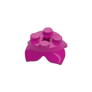 LEGO 15469 Plant Leaves Round 2 x 2 x 2/3 with + Axle Hole and 4 Leaf Extensions (Magenta)