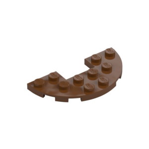 LEGO 18646 Plate Round Half 3 x 6 with 1 x 2 Cutout (Reddish Brown)