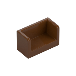 LEGO 23969 Panel 1 x 2 x 1 with Rounded Corners and 2 Sides (Reddish Brown)