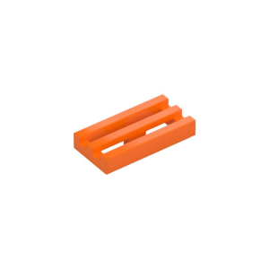 LEGO 2412b Tile Special 1 x 2 Grille with Bottom Groove (Orange)