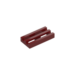 LEGO 2412b Tile Special 1 x 2 Grille with Bottom Groove (Dark Red)