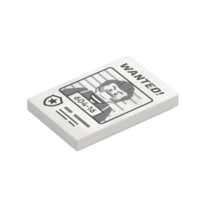 LEGO 26603pr0127 Tile 2 x 3 with Wanted Poster with ‘WANTED’ (White)