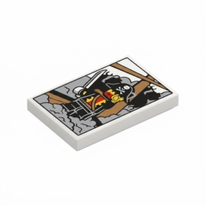LEGO 26603pr9991 Tile 2 x 3 with Pirate Captain Redbeard Minifig Print (White)