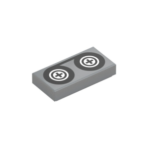 LEGO 3069bpr0020 Tile 1 x 2 with Video Tape and Reels Print (Light Bluish Gray)