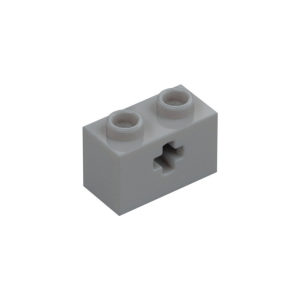 LEGO 32064 Technic Brick 1 x 2 with Axle Hole Type 1 [+ Opening] and Bottom Pin (Light Bluish Gray)