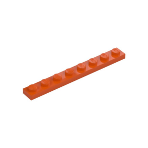 LEGO 3460 Plate 1 x 8 (Reddish Orange)