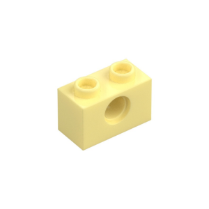 LEGO 3700 Technic Brick 1 x 2 (1 Pin Hole) (Bright Light Yellow)