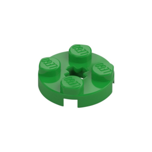 LEGO 4032a Plate Round 2 x 2 with Axle Hole Type 1 (Bright Green)