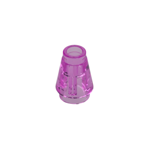 LEGO 4589 Cone 1 x 1 [No Top Groove] (Transparent Dark Pink)