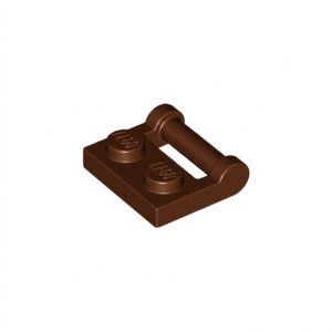 LEGO 48336 Plate Special 1 x 2 (Side Handle Closed Ends) (Reddish Brown)