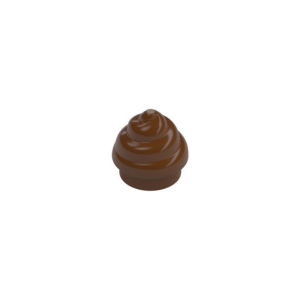 LEGO Food 53119 Plate Round 1 x 1 Swirled Top / Poo (Reddish Brown)