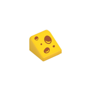 LEGO 54200pr0005 Brick Sloped 30° 1 x 1 x 2/3 with Cheese Holes Print (Yellow)