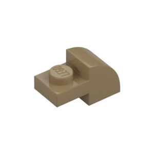 LEGO 5841 Brick Curved 1 x 2 x 1 with Curved Top (Dark Tan)