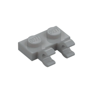LEGO 60470b Plate Special 1 x 2 with Clips Horizontal [Open O Clips] (Light Bluish Gray)
