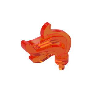 LEGO 64647 Flame / Headwear Accessory Plume / Feather, Triple Point (Transparent Neon Orange)