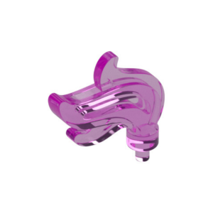 LEGO 64647 Flame / Headwear Accessory Plume / Feather, Triple Point (Transparent Dark Pink)