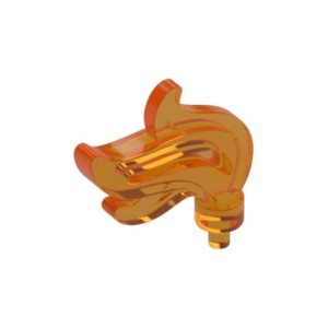 LEGO 64647 Flame / Headwear Accessory Plume / Feather, Triple Point (Transparent Orange)