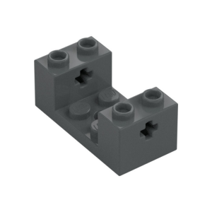 LEGO 67446 Brick Special 2 x 4 x 1 1/3 with Axle Holes and 2 x 2 Recessed and Hole (Dark Bluish Gray)