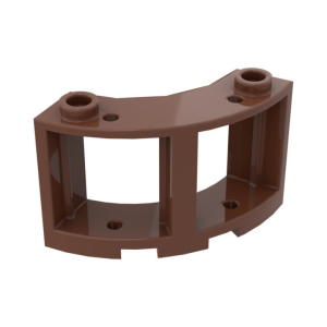 LEGO 73878 Window Round 3 x 3 x 2 (Reddish Brown)