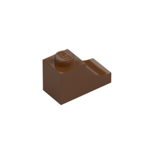 LEGO 78666 Brick Curved 2 x 1 with Inverted Cutout (Reddish Brown)