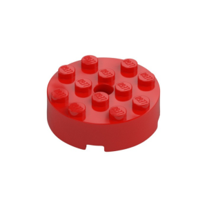 LEGO 87081 Brick Round 4 x 4 Centre Hole (Red)