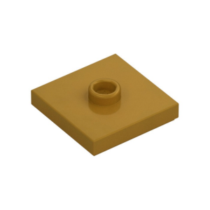 LEGO 87580 Plate Special 2 x 2 with Groove and Center Stud (Jumper) (Pearl Gold)