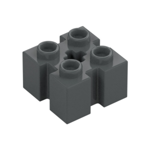 LEGO 90258 Brick Special 2 x 2 with Grooves and Axle Hole (Dark Bluish Gray)