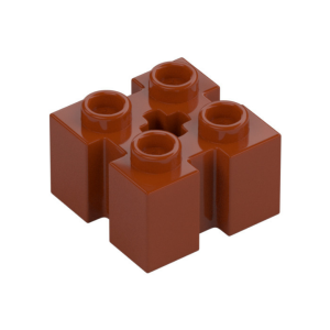 LEGO 90258 Brick Special 2 x 2 with Grooves and Axle Hole (Dark Orange)