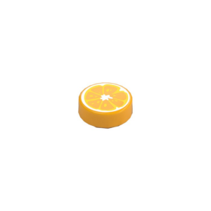 LEGO 98138pr0271 Tile Round 1 x 1 with Orange Center/slice Print (Bright Light Orange)